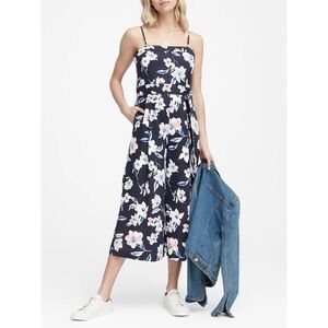 Banana Republic Floral Linen Wide Leg Jumpsuit‎